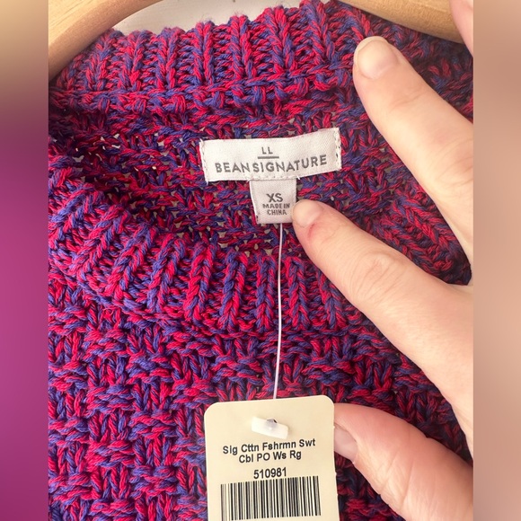 L.L. Bean NWT Signature Cotton Fisherman Sweater - Size XS - Picture 4 of 5